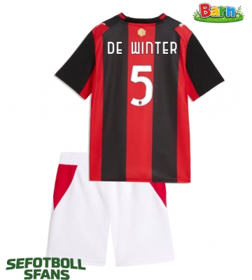 AC Milan Koni De Winter #5 Hemmaställ Barn 2026-27 Kortärmad (+ Korta byxor)
